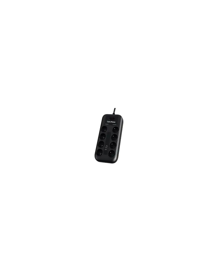 CyberPower Tracer III P0820SUF0-FR ochrona przeciwprzepięciowa Czarny 8 x gniazdo sieciowe 200 - 250 V 1,8 m główny