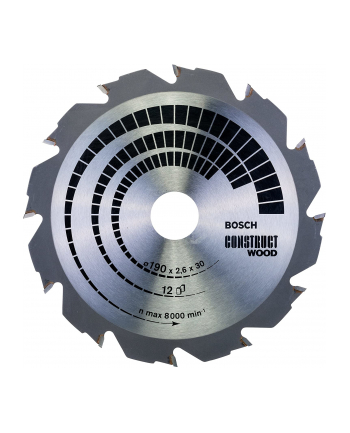 BOSCH PIŁA TARCZOWA CONSTRUT WOOD 190x2,6x30x12z