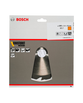 BOSCH PIŁA TARCZOWA CONSTRUT WOOD 190x2,6x30x12z