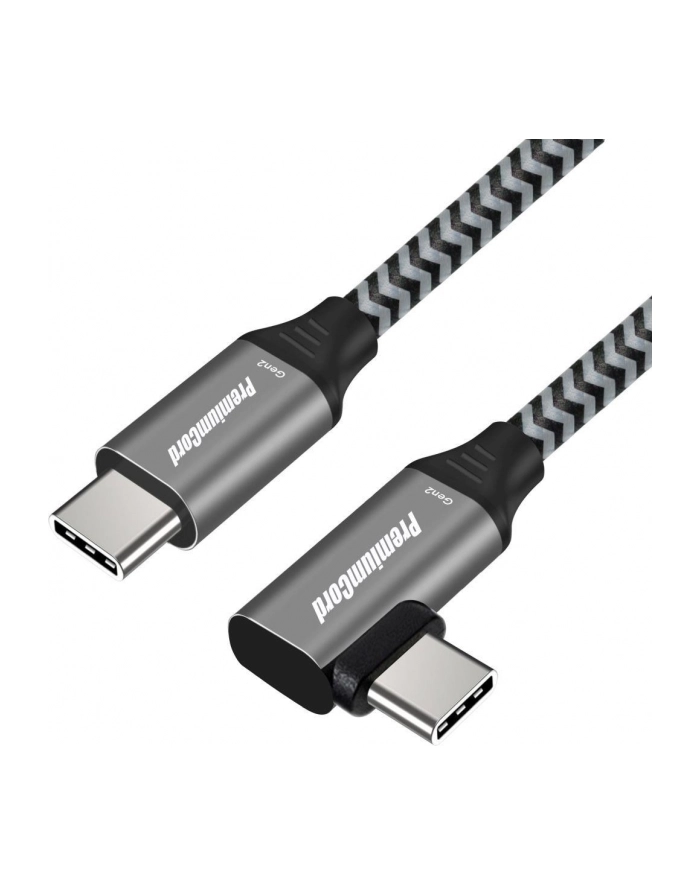 PREMIUMCORD  KABEL POŁĄCZENIOWY USB-C 3.2 GEN 2X2 Z ZAKRZYWIONĄ WTYCZKĄ, KABEL DANYCH SUPERSPEED DO 20 GBIT/S, KABEL ŁADUJĄCY DO 5A, ZŁĄCZE USB 3.2 GE główny