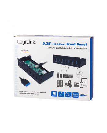 Logilink Hub Usb 7-Portowy 3.0 Wnęka 5,25&Quot; Czarny (Ua0342)