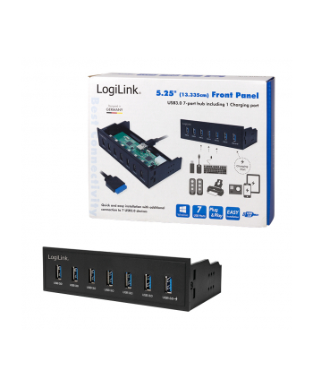 Logilink Hub Usb 7-Portowy 3.0 Wnęka 5,25&Quot; Czarny (Ua0342)