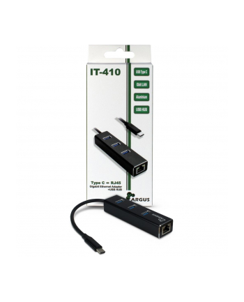 HUB 3Port Inter-Tech Argus IT-410 1x RJ45 Gigabit Lan passiv Black