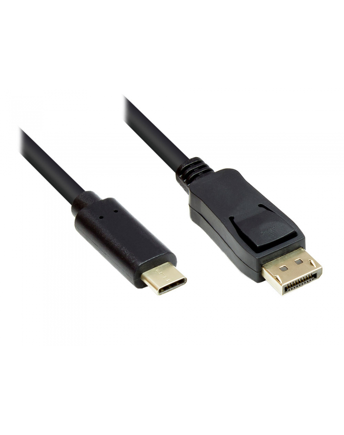 GOOD CONNECTIONS  KABEL ADAPTEROWY - WTYCZKA USB-C DO DISPLAYPORT 1.2 / DP 1.2 WTYCZKA - 4K / UHD @60HZ - MIEDZIANY - 1 M - CZARNY, GC-M0105  () główny