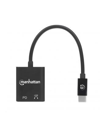 MANHATTAN  USB-C NA USB-C (W TYM ZASILANIE) I USB-C AUDIO, 480 MBPS (USB 2.0), KABEL 11 CM, CZARNY  ()