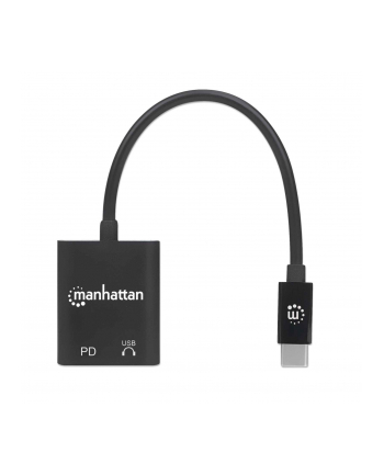 MANHATTAN  USB-C NA USB-C (W TYM ZASILANIE) I USB-C AUDIO, 480 MBPS (USB 2.0), KABEL 11 CM, CZARNY  ()