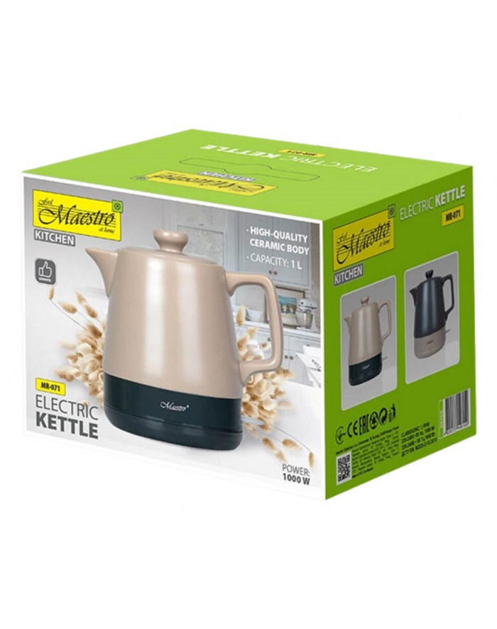 feel-maestro Ceramiczny czajnik elektryczny 1,0l  1200W  MR-071-BEIGE główny