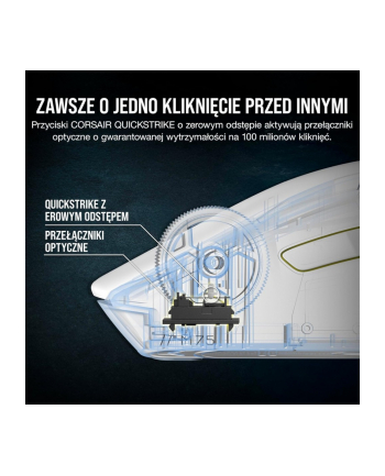 corsair Myszka bezprzewodowa M75 biała RGB