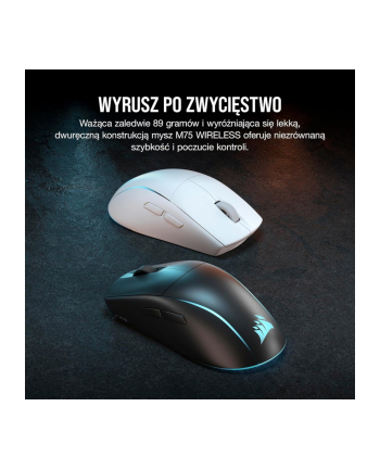 corsair Myszka bezprzewodowa M75 biała RGB