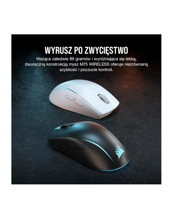corsair Myszka bezprzewodowa M75 biała RGB główny
