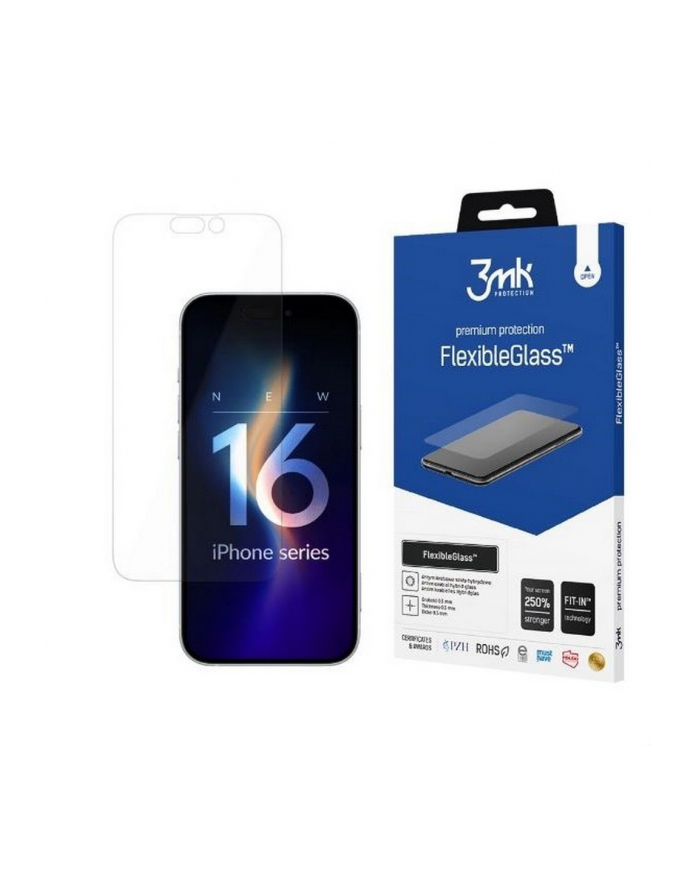 3mk Szkło hybrydowe FlexibleGlass iPhone 16 Plus główny
