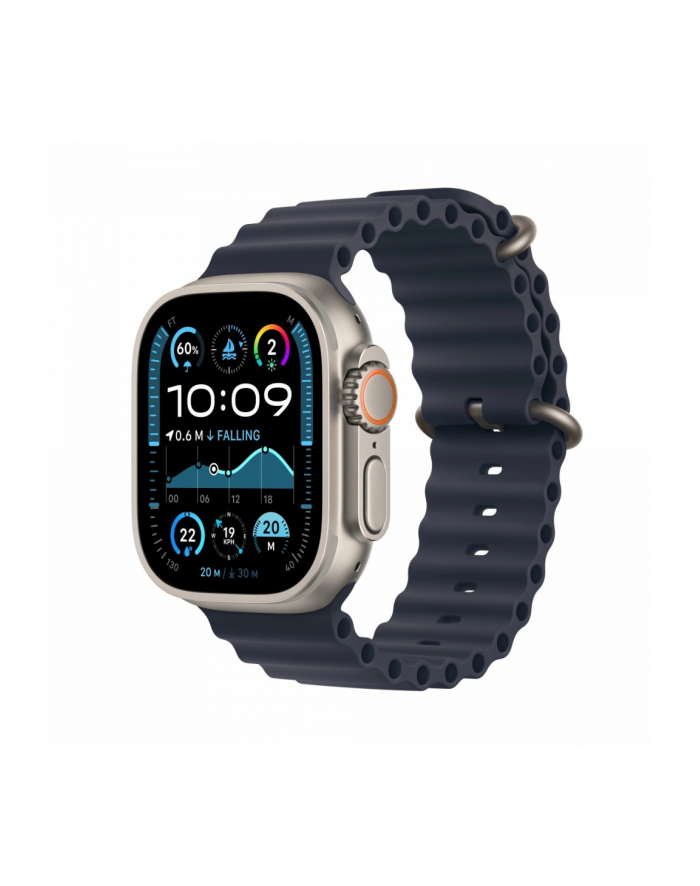 apple Watch Ultra 2 GPS + Cellular, koperta 49 mm z tytanu w kolorze naturalnym z paskiem Ocean w kolorze granatu główny