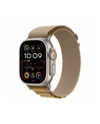 apple Watch Ultra 2 GPS + Cellular, koperta 49 mm z tytanu w kolorze naturalnym z opaską Alpine M w kolorze beżowym