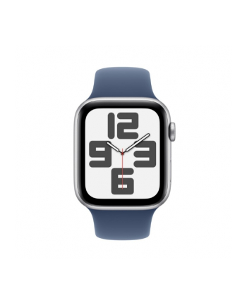 apple Watch SE GPS + Cellular, koperta 40 mm z aluminium w kolorze srebrnym z paskiem sportowym w kolorze denim - rozmiar S/M