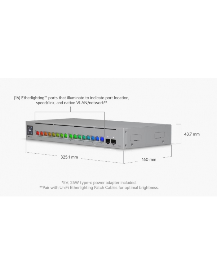 Ubiquiti Pro Max 16 L3 25G Ethernet (100/1000/2500) 1U Szary główny