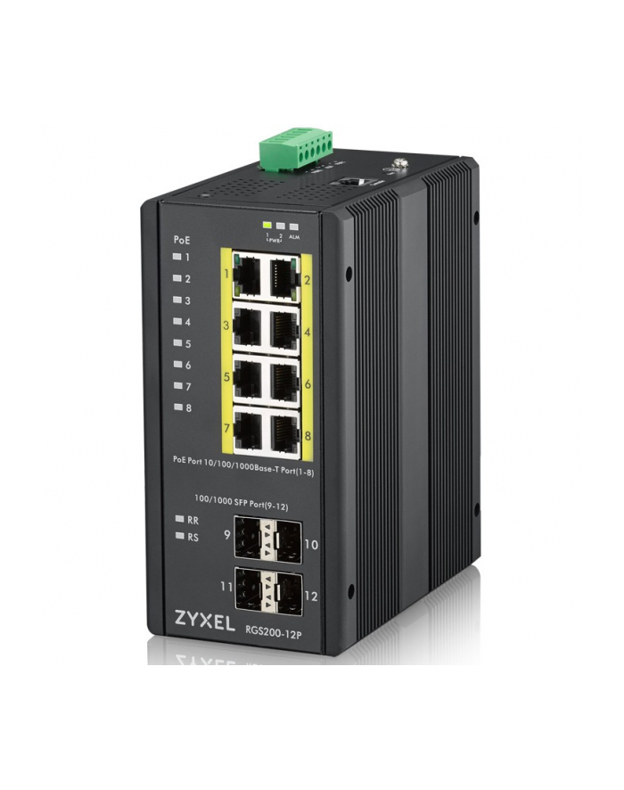 Switch Zyxel RGS200-12P PoE(PoE+: 8;)  240W Managed Gigabit Rugged główny