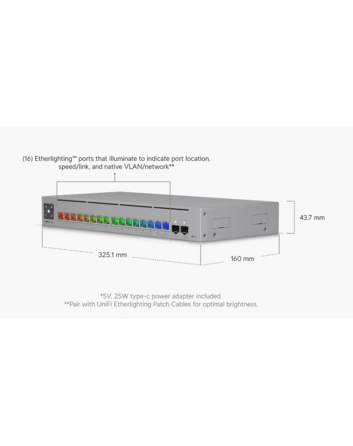 Ubiquiti Pro Max 16 L3 25G Ethernet (100/1000/2500) 1U Szary główny
