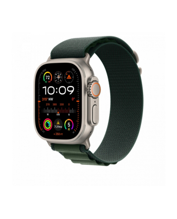 APPLE 49mm Dark Green Alpine Loop - Small - Natural Titanium Finish