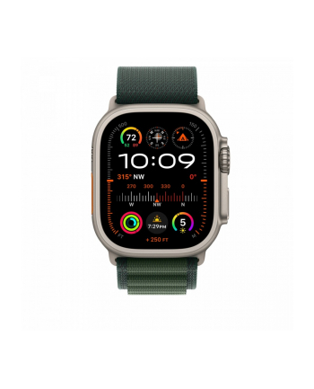 APPLE 49mm Dark Green Alpine Loop - Small - Natural Titanium Finish