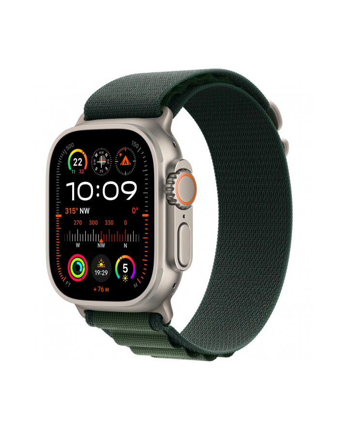 APPLE 49mm Dark Green Alpine Loop - Medium - Natural Titanium Finish główny