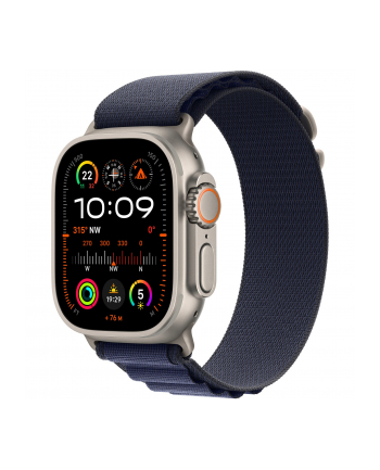 APPLE 49mm Navy Alpine Loop - Medium - Natural Titanium Finish