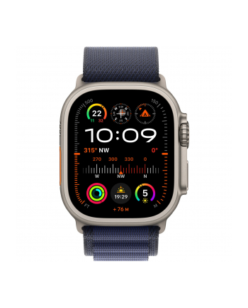 APPLE 49mm Navy Alpine Loop - Medium - Natural Titanium Finish