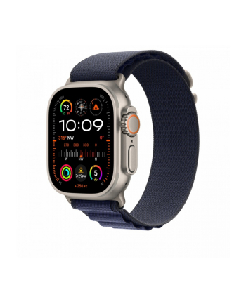 APPLE 49mm Navy Alpine Loop - Large - Natural Titanium Finish