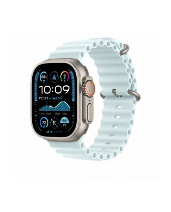APPLE 49mm Ice Blue Ocean Band - Natural Titanium Finish