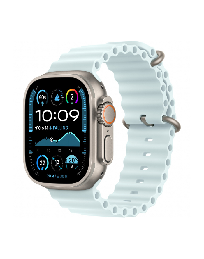 APPLE 49mm Ice Blue Ocean Band Extension - Natural Titanium Finish główny