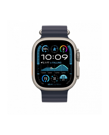 APPLE 49mm Navy Ocean Band Extension - Natural Titanium Finish