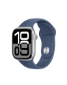 apple Watch Series 10 GPS, koperta 42 mm z aluminium w kolorze srebrnym z paskiem sportowym w kolorze denim - rozmiar S/M - nr 1