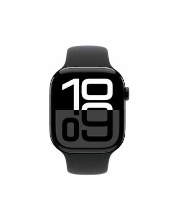 apple Watch Series 10 GPS, koperta 46 mm z aluminium w kolorze onyksu z paskiem sportowym w kolorze czarnym - rozmiar M/L