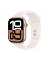 apple Watch Series 10 GPS, koperta 42 mm z aluminium w kolorze różowego złota z paskiem sportowym w kolorze łagodnego różu - rozmiar S/M - nr 1