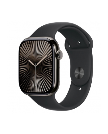 apple Watch Series 10 GPS + Cellular, koperta 46 mm z tytanu w kolorze łupkowym z paskiem sportowym w kolorze czarnym - rozmiar M/L