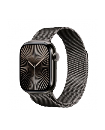 apple Watch Series 10 GPS + Cellular, koperta 42 mm z tytanu w kolorze łupkowym z bransoletą mediolańską w kolorze łupkowym