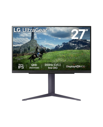 lg electronics Monitor 27 cali 27GS85Q-B QHD UltraGear 100Hz, 1ms, 400cd, HDMI, DP, USB, Pivot, HAS