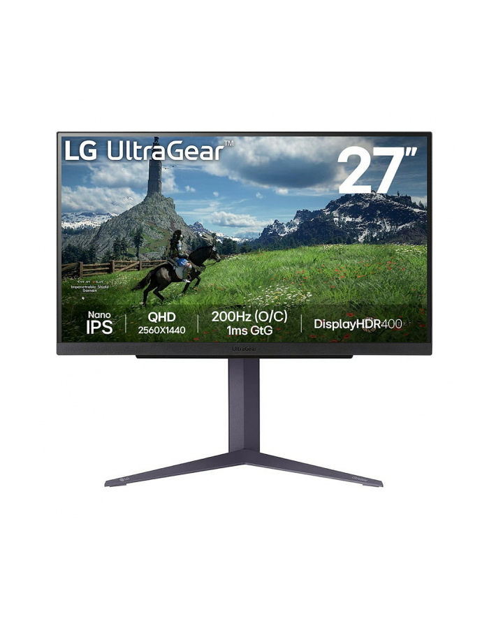 lg electronics Monitor 27 cali 27GS85Q-B QHD UltraGear 100Hz, 1ms, 400cd, HDMI, DP, USB, Pivot, HAS główny