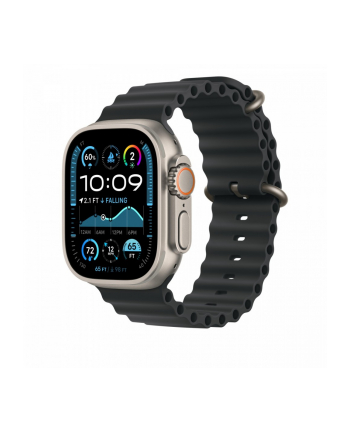 APPLE 49mm Black Ocean Band Extension - Natural Titanium Finish
