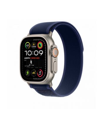 APPLE 49mm Blue Trail Loop - S/M - Natural Titanium Finish