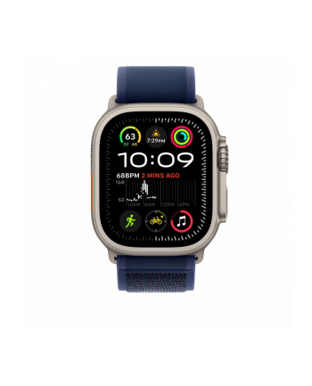 APPLE 49mm Blue Trail Loop - S/M - Natural Titanium Finish