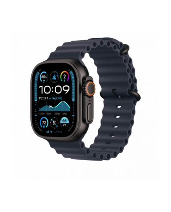 APPLE 49mm Navy Ocean Band - Black Titanium Finish