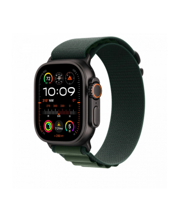 APPLE 49mm Dark Green Alpine Loop - Large - Black Titanium Finish