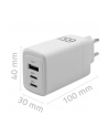 qoltec Ładowarka sieciowa 65W GaN | 5-20V | 3-3.35A | 2xUSB-C PD | 1xUSBQC 3.0 | Biała - nr 2