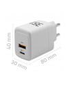 qoltec Ładowarka sieciowa 35W GaN | 5-20V | 1.5-3A | 1xUSB-C PD | 1xUSB QC 3.0 | Biała - nr 2