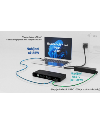 Stacja dokująca Universal Dual 4K Display Power Delivery 85W + i-tec USB-C Charger 100W