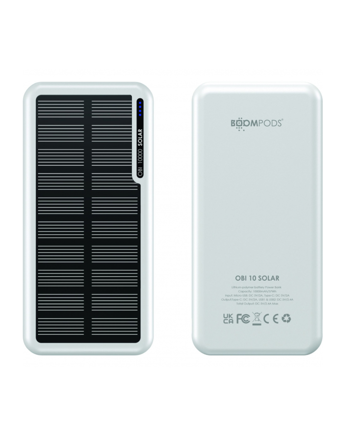 Boompods Obi 10,000mAh Solar Powerbank - White główny