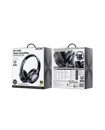 wekome Bezprzewodowe słuchawki nauszne Bluetooth V5.3 ANC (Czarne)