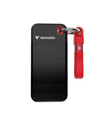 Dysk SSD zewnętrzny Verbatim Pocket SSD 1TB USB-C 3.2 Gen 2 czarny/czerwony