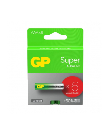 Bateria alkaliczna AAA/LR03 GP ReCyko Super alkaline G-TECH - 6 sztuk