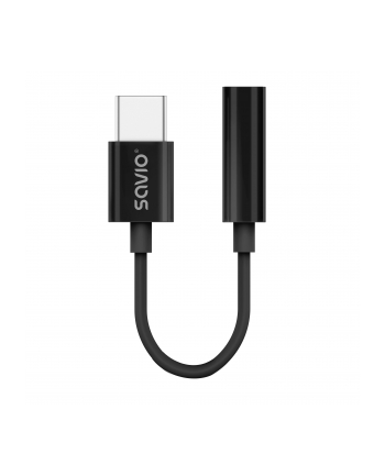 Adapter audio Savio AK-74 USB-C Jack 3,5mm czarny